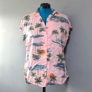 Old Navy Tropical Button Up Top
